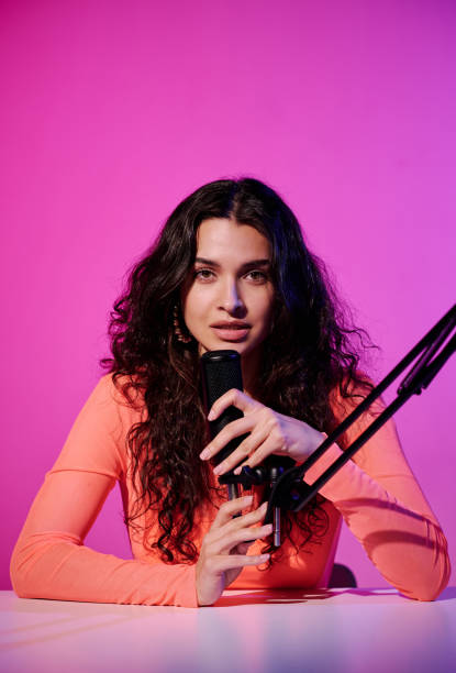 istock Attractive Woman Making ASMR Video 1400105239