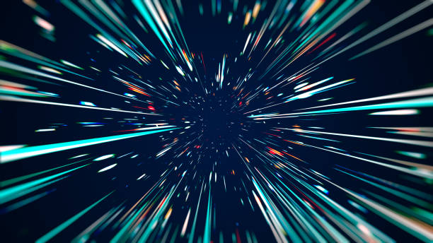 cosmic hyperspace background. - förvrängd bild bildbanksfoton och bilder