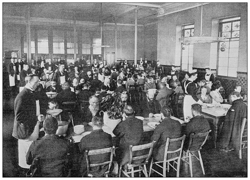 Antique photo: Larbert Psychiatric Hospital canteen