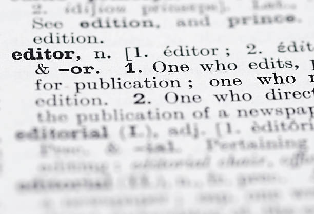 Editor Definition in English Dictionary. stock photo