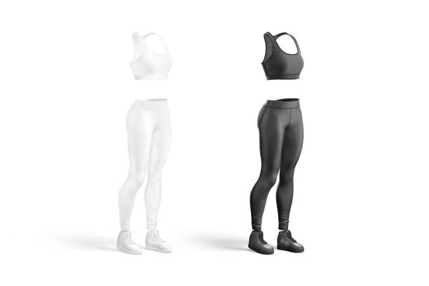 istock Blank black and white women sport uniform mockup, side view 1400107877