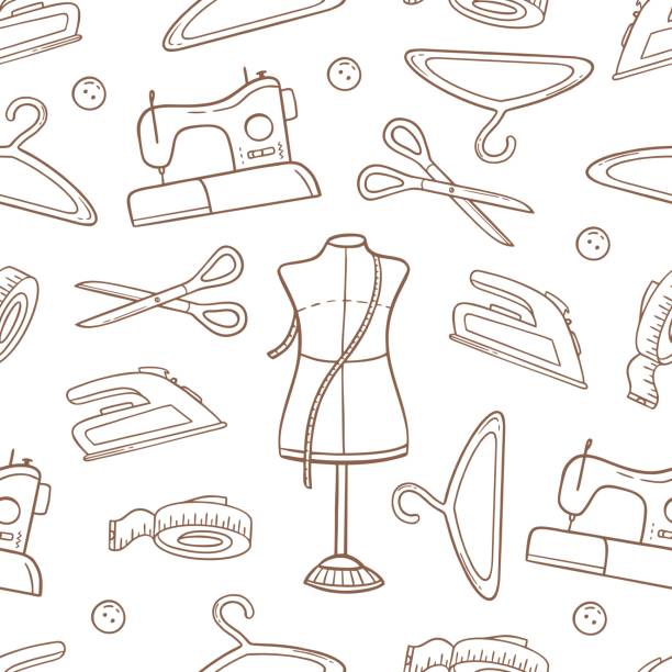 Sewing Pattern Brow 4,500+ Sewing Pattern Background Stock Illustrations, Royalty-Free ...