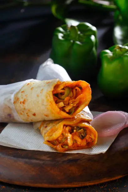 Mix Vegetable kathi roll vegetarians Indian food