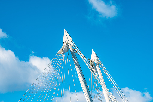 View of golden jubilee bridges in london, england