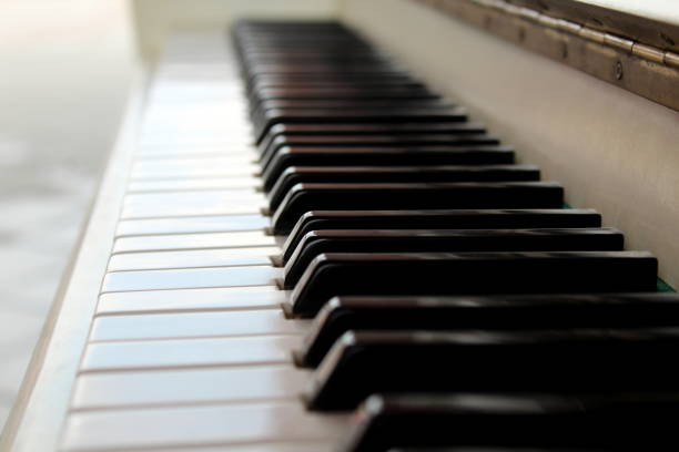 Background, black and white piano keys.