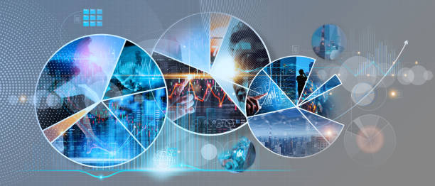 istock Business and economics growth global business network,Customer service,Technology and data connection,Teamwork,Data analysis financial Business strategy and Digital marketing in circle pie chart. 1400114687