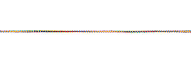 colored nylon rope close up isolated - nylon strings imagens e fotografias de stock