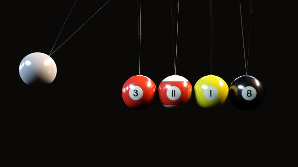istock Newton's Cradle Swinging On Black Background - 3D Illustration 1400121949