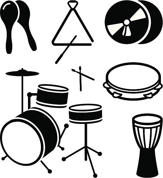 шок музыкальные инструменты - cymbal drumstick music percussion instrument stock illustrations