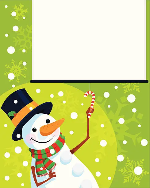 Vector illustration of Snowman projection screen