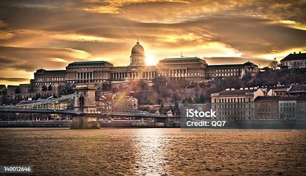 Szechenyi Chain Bridge And Royal Palace Hdr Stock Photo - Download Image Now - Architecture, Baroque Style, Bridge - Built Structure