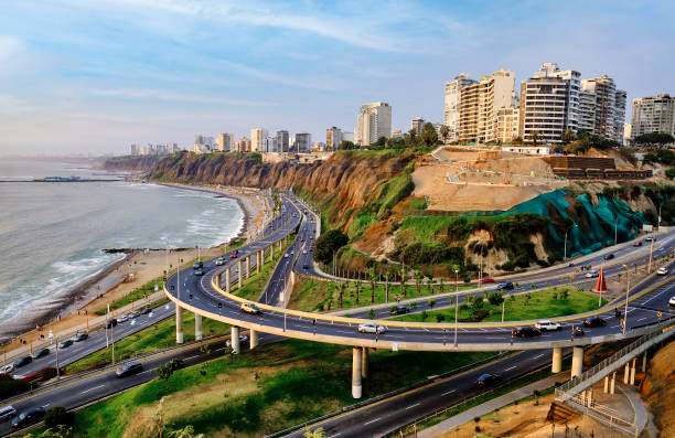 istock Highway by the ocean in Lima, Peru. 1400126528