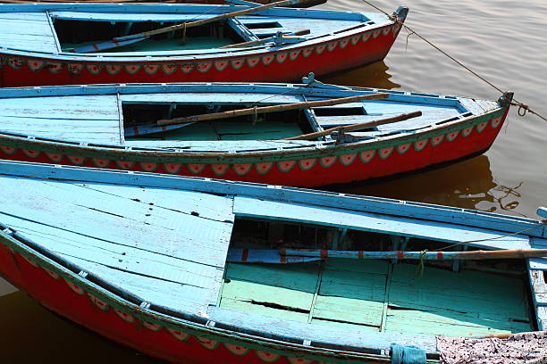 istock Traditional blue boats in Varanasi. 140012794