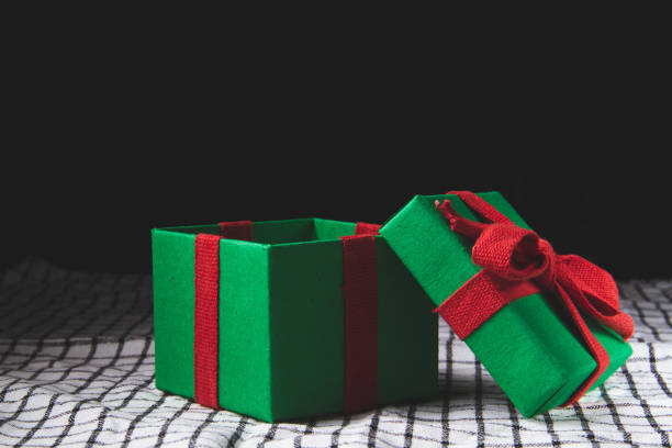 istock Box with a New Year's gift. Christmas pictures. Open box with a gift. 1400128158