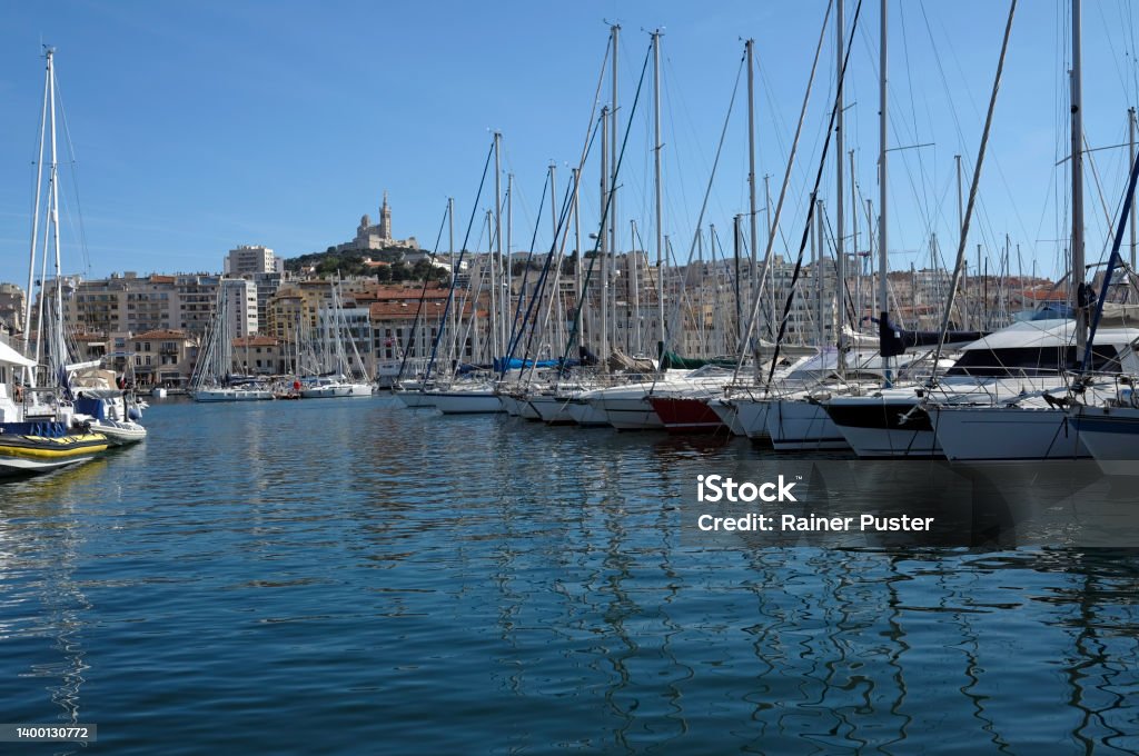 Ships in the Vieux Port - the port of Marseille, France Various ships in the Vieux Port - the port of Marseille, France France Stock Photo