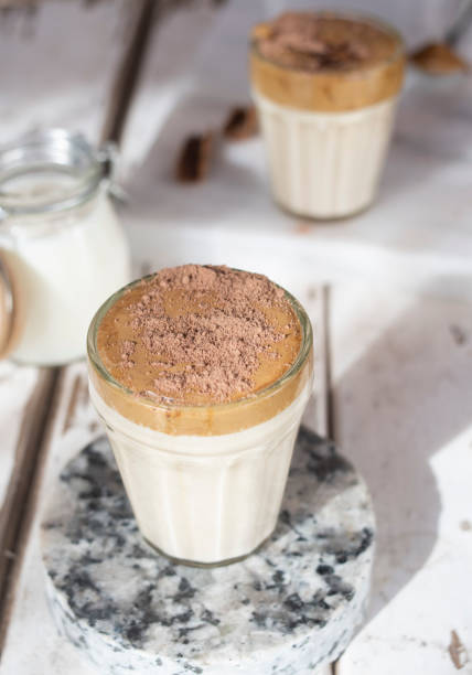 istock Dalgona Coffee. Popular drink based on milk and whipped coffee cream. 1400132088
