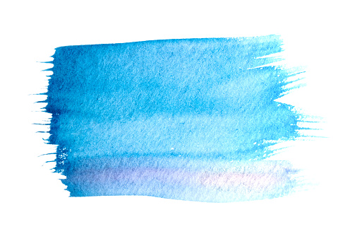 blue watercolor paint isolated on white background