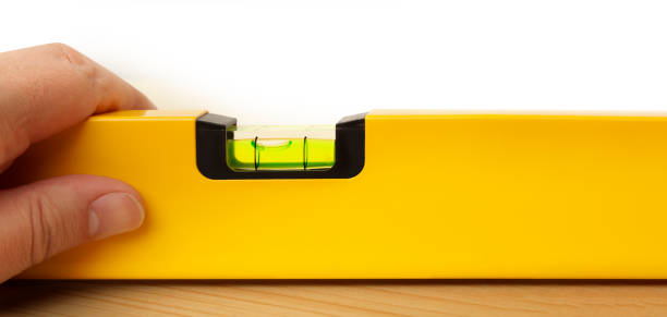 istock Yellow building level, isolated on a white background. 1400134544
