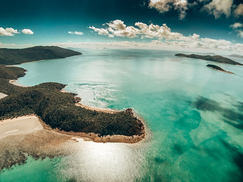 aerial view of whitsunday island