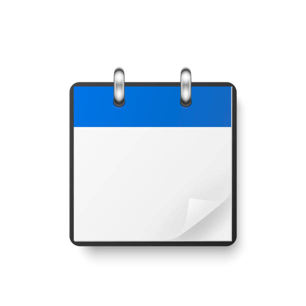 istock Vector 3d Blue Modern Simple Minimalistic Realistic Calendar Icon Isolated. New Year, Holiday Eve Concept. Design Template of Paper Calendar. Square Isolated Calendar with Folded Paper Corenr of Sheet 1400137327