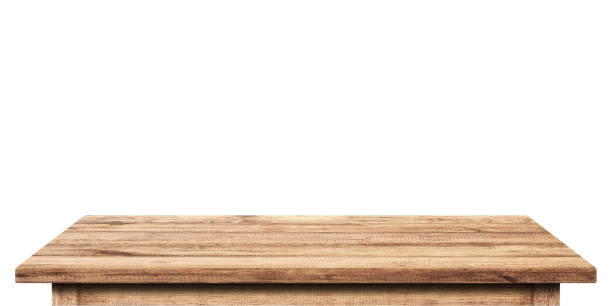 istock old wooden table isolated on white background. dark tabletop with natural pattern 1400138023