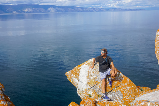 The guy on the cliff of the Olkhon island at Baikal