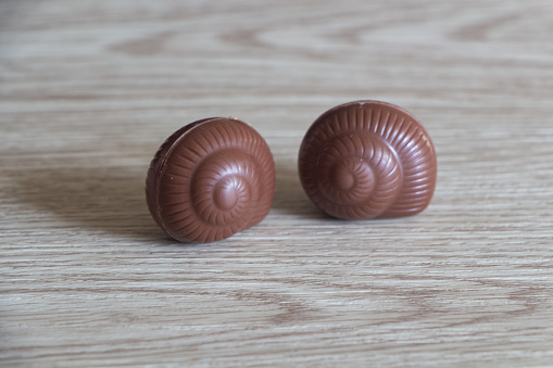 Milk chocolates in the shape of a snail