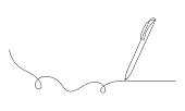 istock One continuous line drawing of pen writing wave thin stroke. Pencil symbol of study and education concept in simple linear style. Contour icon. Doodle vector illustration 1400144336