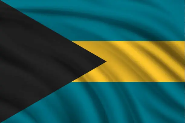 Vector illustration of Flag of Bahamas