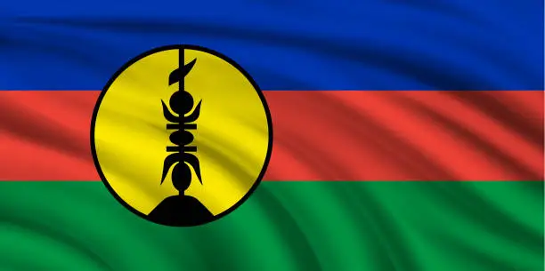 Vector illustration of Flag of New Caledonia