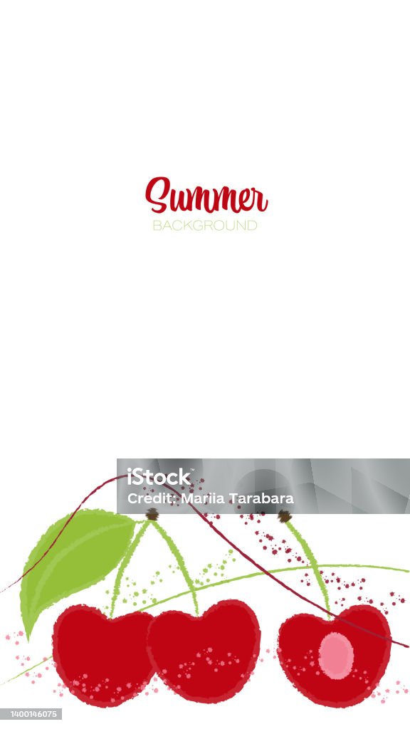 Abstract Cherry Vector Decorative Vector Summer Background With Cherries Abstract Brush ...