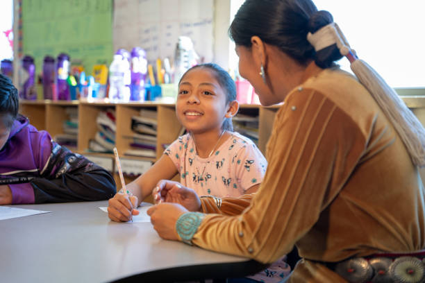 istock Young Female Teacher Assisting Elementary Age Students in Class Room at an Elementary School 1400149049