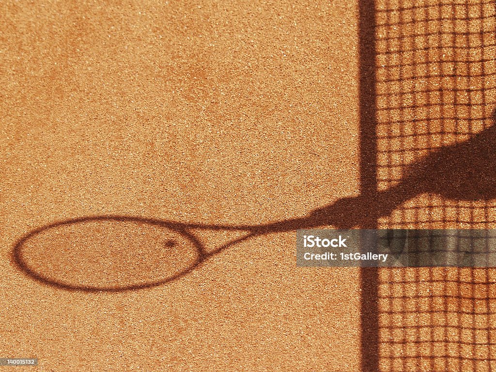 Cancha de tenis y raqueta y Sombra net - Foto de stock de Aire libre libre de derechos