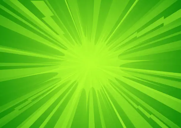 Vector illustration of Bright green action comic explosion