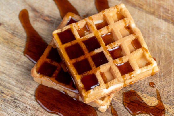 istock square sweet soft waffles in bee honey 1400157296