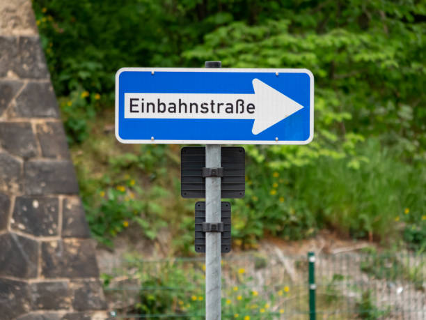 istock One Way Traffic Sign in Germany 1400158201