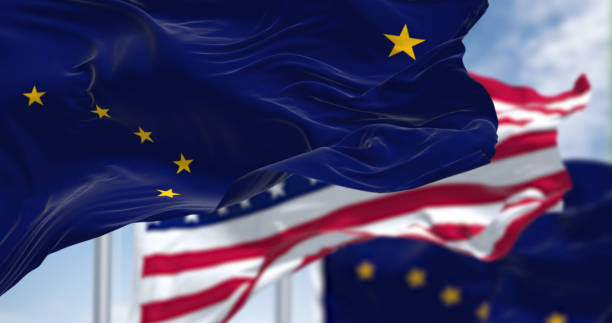The flags of the Alaska state and United States waving in the wind. The flags of the Alaska state and United States waving in the wind. Democracy and independence. US state flag. alaska us state photos stock pictures, royalty-free photos & images