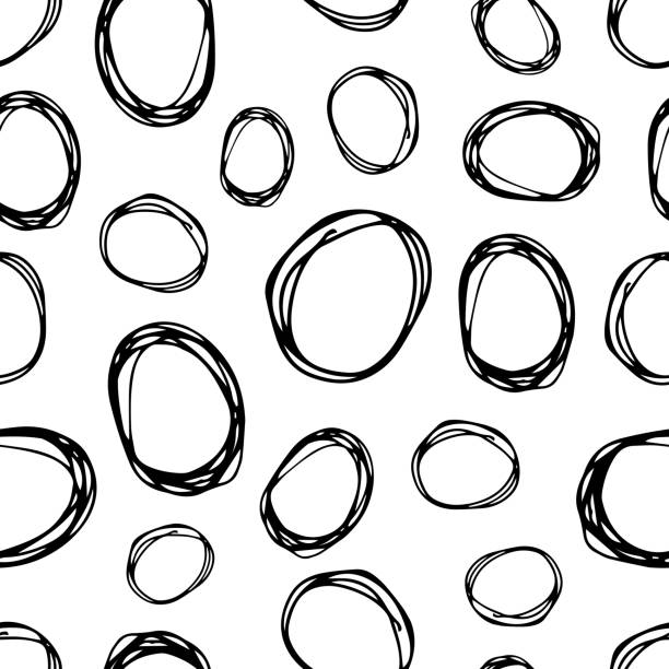スケッチ円形状のシームレスなパターン - design imbalance brush stroke scribble点のイラスト素材／クリップアート素材／マンガ素材／アイコン素材
