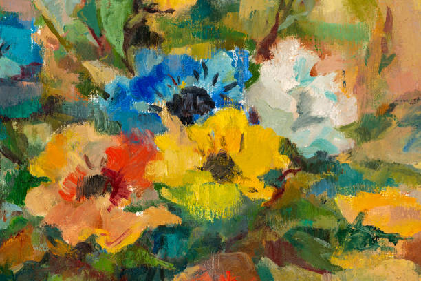 istock Impressionist Flowers Bouquet Oil Painting 1400166197