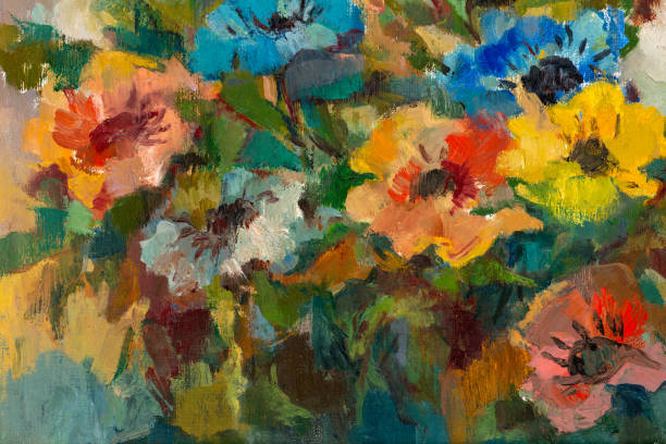 istock Impressionist Flowers Bouquet Oil Painting 1400166198
