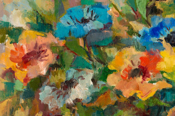 istock Impressionist Flowers Bouquet Oil Painting 1400166199