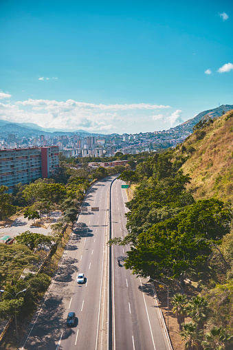 Aerial view Avenida Boyaca (A.K.A. Cotamil Avenue) in Caracas, Venezuela