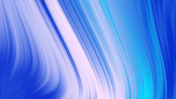 istock Fluid vibrant gradient of dark and light blue white colors with smooth movement in the frame swaying to the side with copy space. Abstract lines background concept 1400166879
