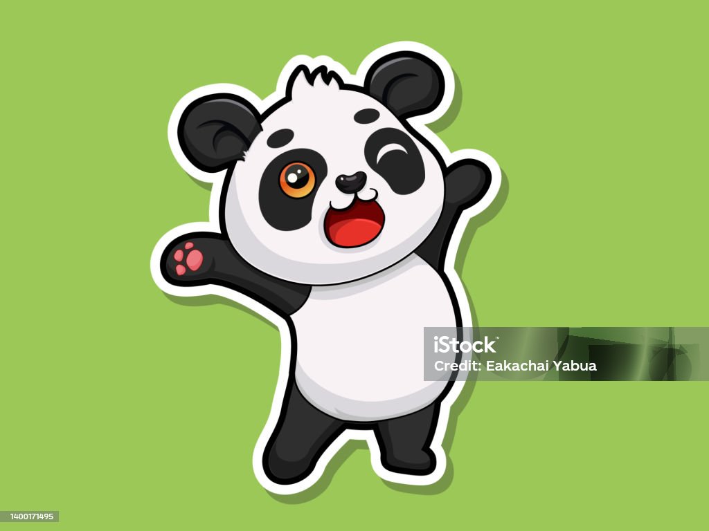 Hoạt Hình Dễ Thương Panda Sticker Linh Vật Động Vật Minh Họa Nghệ ...
