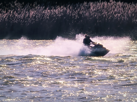 A personal watercraft on the Detroit River - Lasalle, Ontario