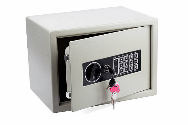 Electronic home safe(clipping path included) stock photo