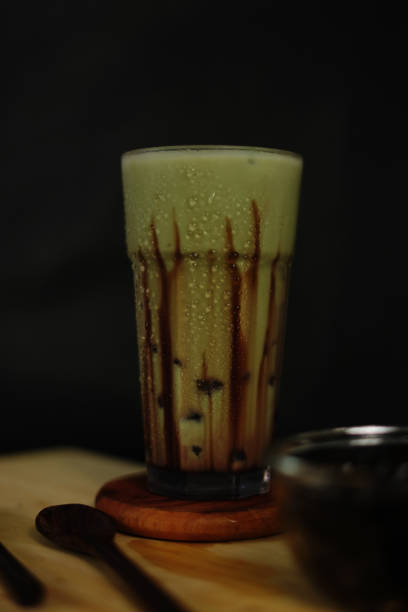 istock Bubble Milk Tea. A fresh milk with sugar syrup. fresh drinks for the cafe menu 1400175449