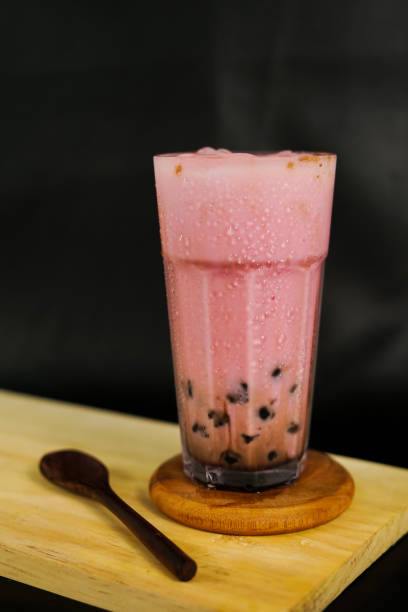istock Bubble Milk Tea. A fresh milk with sugar syrup. fresh drinks for the cafe menu 1400175496