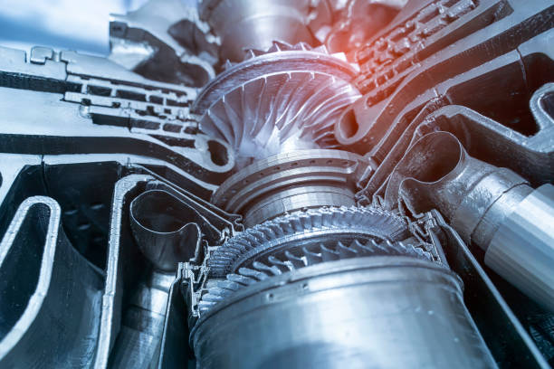 istock Jet engine, internal structure with hydraulic, aircraft and aerospace industry 1400178139
