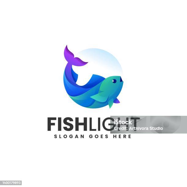 Fish Gradient Vector Illustration Fish Gradient Colorful Style Stock Illustration ...